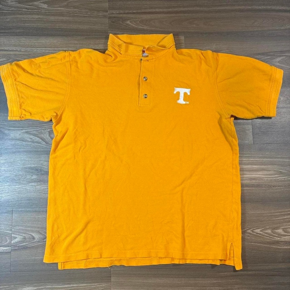 Tennessee Volunteers yellow polo shirt with white 'T' logo